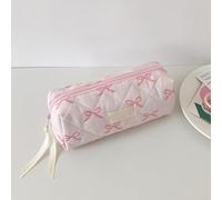 Evember 2packs Bow Pencil Pouch, 19.5x7x9cm Pencil Case with Bow Pattern, Cute Makeup Bag, Pencils Case for School Supplies, Portable Travel Pouch with Zipper for Cosmetic Skin Care Products
