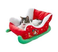 Evember Christmas Sleigh Dog Bed - Cute Sleigh Design Dog Beds,Pet Couch Soft and Comfortable Sleeping Solution for Dogs and Cats