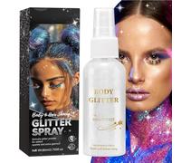 Evember Shiny Glitter Spray,Shimmer Body Glitter Powder Hairspray | Long-Lasting Loose Powder Prom Accessories for Collarbone Outfits Halloween Christmas Festival Party Concert