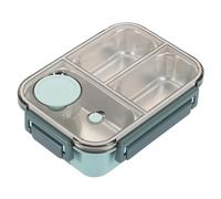 Evember Stainless Steel Lunch Box with Lid, Salad Boxes, 22.5x16.5x7cm Portable Lunch Container for Adults and Kids with 3 Compartment, Large Capacity Lunches Box for Picnic, Camping, Hiking