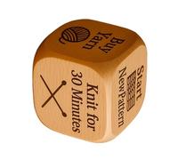 Evember Wooden Knitting Dice - Wooden Decision Making Dice for Work | Knitting Sewing Art Craft Accessory for Crafters Women Friends Family Sewers Mothers Grandmothers