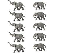 Evemodel 10pcs Model Railway 1:87 Well Painted Elephant PVC Animals HO Scale Elephants AN8708
