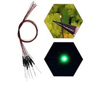 Evemodel 20Pcs Pre-soldered Green SMD Led 0402 Light 12V Wired Resistor 20cm Wire