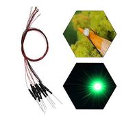 Evemodel 20Pcs Pre-soldered Green SMD Led 0805 Light 12V Wired Resistor 20cm Wire