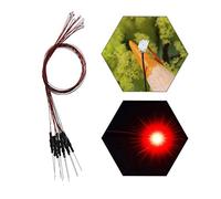 Evemodel 20Pcs Pre-soldered Red SMD Led 0805 Light 12V Wired Resistor 20cm Wire