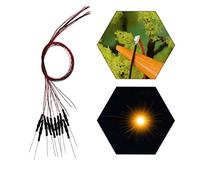 Evemodel 20Pcs Pre-soldered Yellow SMD Led 0402 Light 12V Wired Resistor 20cm Wire