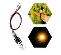 Evemodel 20Pcs Pre-soldered Yellow SMD Led 0805 Light 12V Wired Resistor 20cm Wire