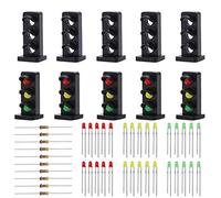 Evemodel JTD20 10 sets Target Faces With LEDs Railway Dwarf signal HO OO Gauge 3 Aspects