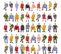 Evemodel P4302 50pcs All Seated Sitting Figures O Gauge 1/50 Scale Seated People Railway Scenery Miniature Model Train Layout