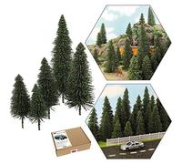 Evemodel S0804 40pcs Age 14+ Dark Green Pine Model Cedar Trees 2.05-4.96 inch (52-126 mm) for Model Railroad Scenery Landscape Layout HO OO Scale New