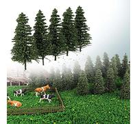 Evemodel S0805 50PCS Dark Green Pine Model Cedar Trees 52mm for Model Railroad Scenery Landscape Layout HO OO Scale