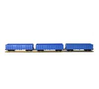 Evemodel TOY VEHICLE SET, 3 pieces H0 Scale Open Freight Wagon, High Board Transport Container Trolley for Rail Transport, Educational Toy for Kids