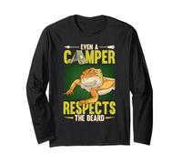 Even A Camper Respects The Beard Reptile Bearded Dragon Long Sleeve T-Shirt