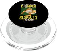 Even A Camper Respects The Beard Reptile Bearded Dragon PopSockets PopGrip for MagSafe