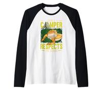 Even A Camper Respects The Beard Reptile Bearded Dragon Raglan Baseball Tee