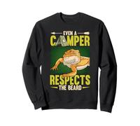 Even A Camper Respects The Beard Reptile Bearded Dragon Sweatshirt