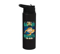 Even A Gamer Respects The Beard Reptile Bearded Dragon Stainless Steel Insulated Water Bottle