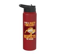 Even A Griller Respects The Beard Reptile Bearded Dragon Stainless Steel Insulated Water Bottle