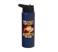 Even A Griller Respects The Beard Reptile Bearded Dragon Stainless Steel Insulated Water Bottle