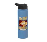 Even A Griller Respects The Beard Reptile Bearded Dragon Stainless Steel Insulated Water Bottle