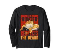 Even A Hunter Respects The Beard Reptile Bearded Dragon Long Sleeve T-Shirt