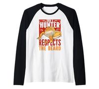 Even A Hunter Respects The Beard Reptile Bearded Dragon Raglan Baseball Tee
