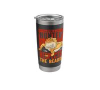 Even A Hunter Respects The Beard Reptile Bearded Dragon Stainless Steel Insulated Tumbler