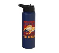 Even A Hunter Respects The Beard Reptile Bearded Dragon Stainless Steel Insulated Water Bottle