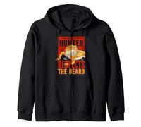 Even A Hunter Respects The Beard Reptile Bearded Dragon Zip Hoodie