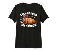 Even Baddies Get Saddies Capybara Boba Tea Lover Premium T-Shirt