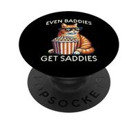 Even Baddies Get Saddies Cat Funny Saying Men Women Kids PopSockets Adhesive PopGrip