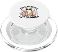 Even Baddies Get Saddies - Cool Cat with Funny Saying PopSockets PopGrip for MagSafe