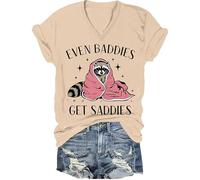 Even Baddies Get Saddies Shirt Mental Health Tshirt Funny Raccoon Even Baddies Get Saddies Graphic T-Shirt