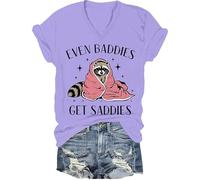 Even Baddies Get Saddies Shirt Mental Health Tshirt Funny Raccoon Even Baddies Get Saddies Graphic T-Shirt