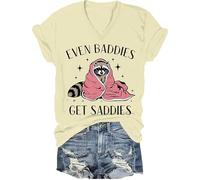 Even Baddies Get Saddies Shirt Mental Health Tshirt Funny Raccoon Even Baddies Get Saddies Graphic T-Shirt