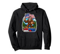 Even Bigfoot Waves The Flag Pullover Hoodie