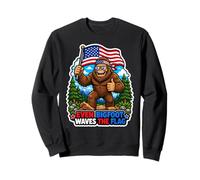 Even Bigfoot Waves The Flag Sweatshirt