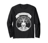 Even Death Leaves Roots - Philosophical Nature Art Skull Long Sleeve T-Shirt