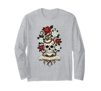 Even Death Leaves Roots - Philosophical Nature Art Skull Long Sleeve T-Shirt