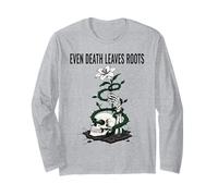 Even Death Leaves Roots - Philosophical Nature Art Skull Long Sleeve T-Shirt