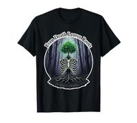 Even Death Leaves Roots - Philosophical Nature Art Skull T-Shirt