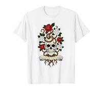 Even Death Leaves Roots - Philosophical Nature Art Skull T-Shirt