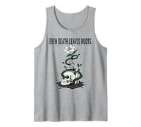 Even Death Leaves Roots - Philosophical Nature Art Skull Tank Top