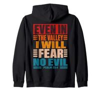 Even in the Valley I Will Fear No Evil Psalm 23:4 Vintage Zip Hoodie