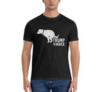 Even My Dog Hates Trump Vance Funny Anti Trump Vance Fuck Trump Vance Men's T-Shirt Classic Short Sleeve Tees Cotton Shirt Black
