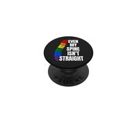 Even My Spine Isn't Straight Rainbow Funny LGBT Pride PopSockets Adhesive PopGrip