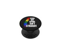 Even My Spine Isn't Straight Rainbow Funny LGBT Pride PopSockets Adhesive PopGrip