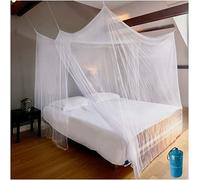 EVEN NATURALS Luxurious MOSQUITO NET Bed Canopy, Large Pop Up Tent Double to King Size Bed , Camping Screen House, Finest Holes Mesh 300, Square Netting Curtain Easy Installation, Storage Bag.