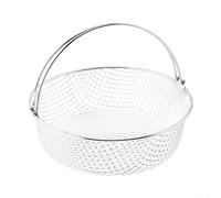 Even Steel Air Fryer Basket 21cm Mesh Steamer Tray with Steel 304 and Construction for Stainless Heating Frying Steaming Handle Drain