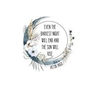 "Even The Darkest Night Will End" Quote 6x9" Soft Cover Notebook, An Inspirational Notebook featuring a beautiful Victor Hugo quote with a blue moon ... and inspiration to be your best self!